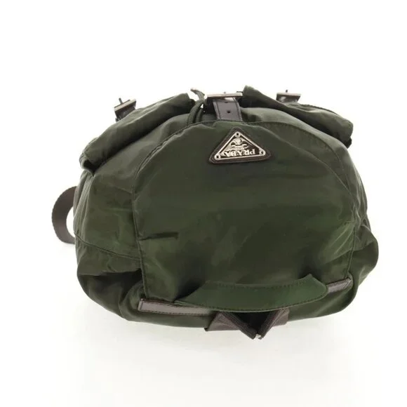 PRADA Backpack Nylon Khaki Silver Auth 143343 display picture 1